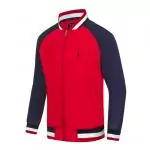 nouvelle collection ralph lauren veste sweat v collar 2688 rouge bleu